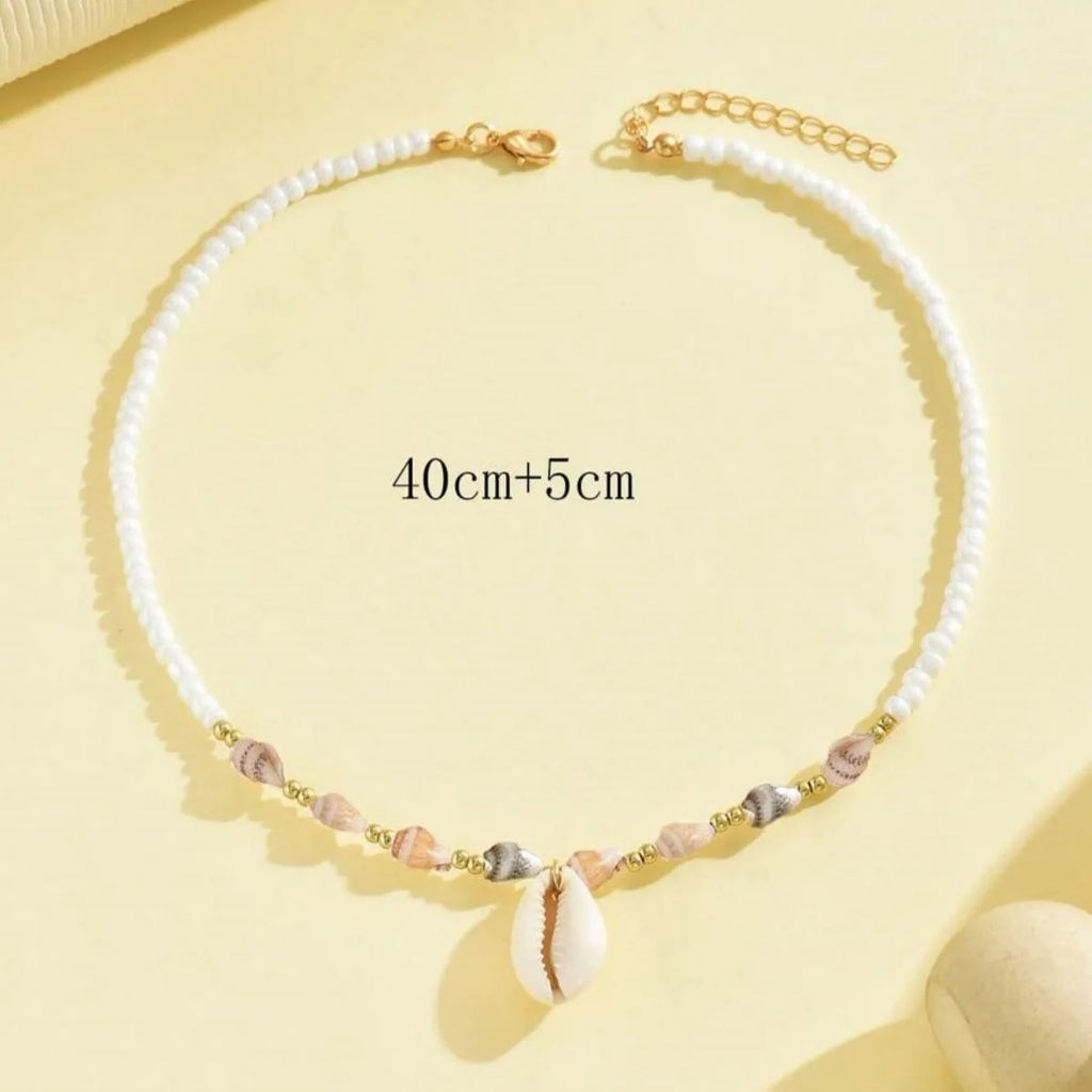 New Beach Style Seashell Necklace Beaded Choker Necklaces for Women Handmade Starfish Pendant Fashion Ocean Украшения Чокер