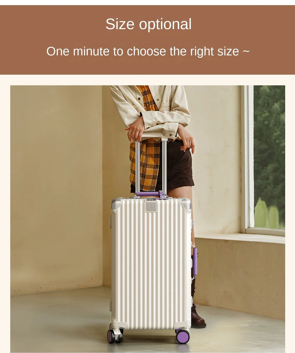 28/30/32 inch Travel Suitcases Large Capacity New Strong and Durable Thickened PC Aluminium Frame Trolley Suitcase 20'' Carrier