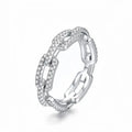 925 Sterling Silver Geometric Cubic Zirconia Stackable Ring for Women Trendy Platinum Plated Brand Party Jewelry Accessories