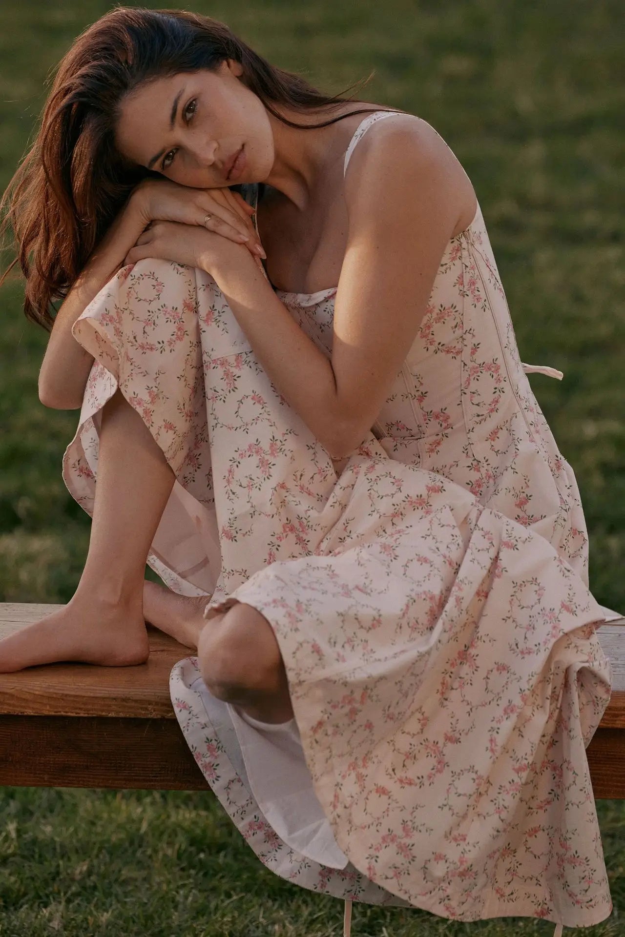 Sexy Floral Midi Corset Sun Dress Women's Sundress High Waist Slip Dresses Female Clothing Summer Red Pink Blue Brown 2026 Robe