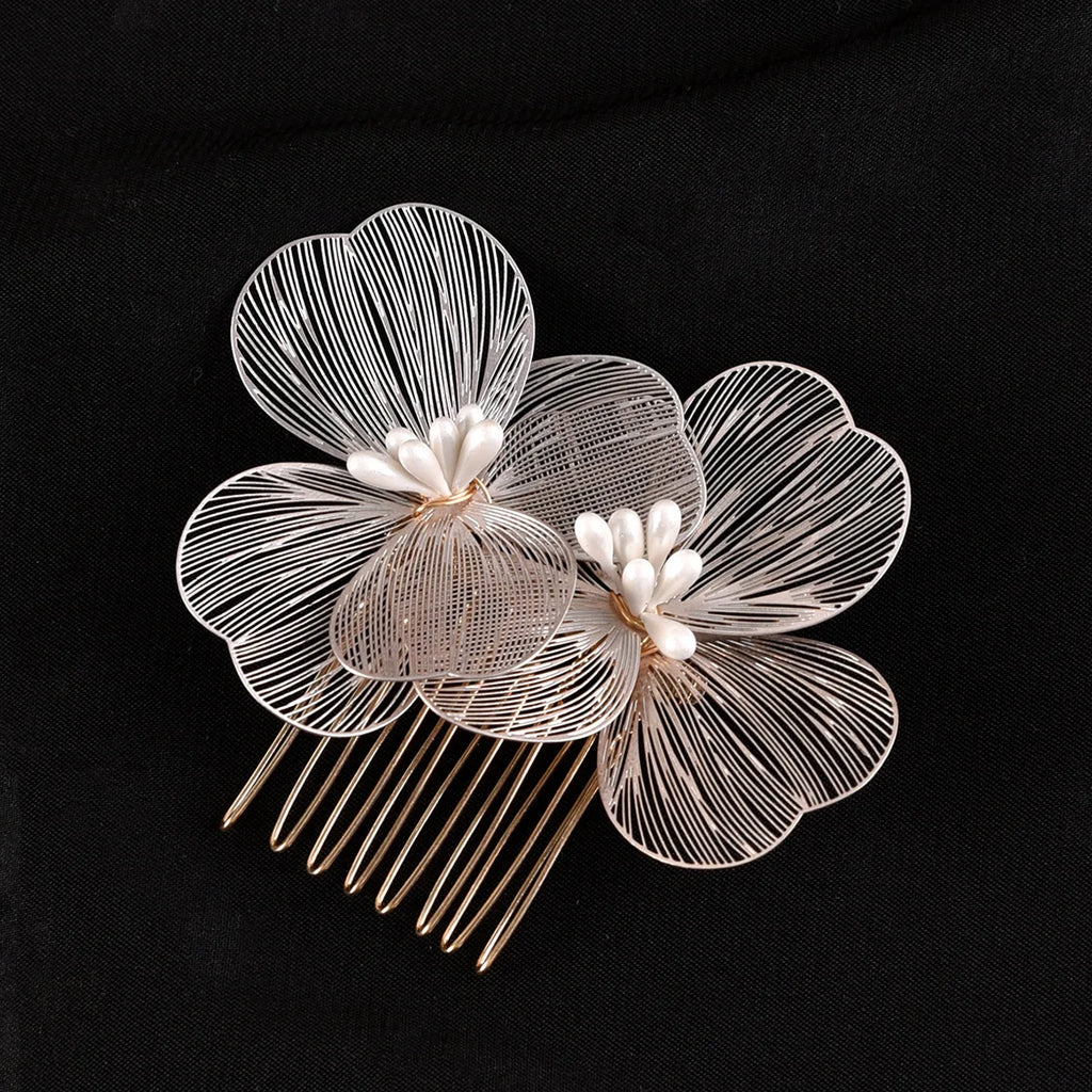 Alloy Flower Hair Clips Women's Hair Accessories Fashion Bridal Wedding Hair Comb Women's Hair Clips Wedding Accessories