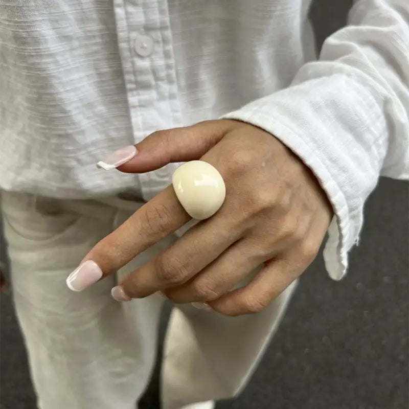 Ins Style Vintage Irregular Transparent Colored Resin Ring New Trend Boho Geometric Finger Rings Aesthetic Jewelry Accessories