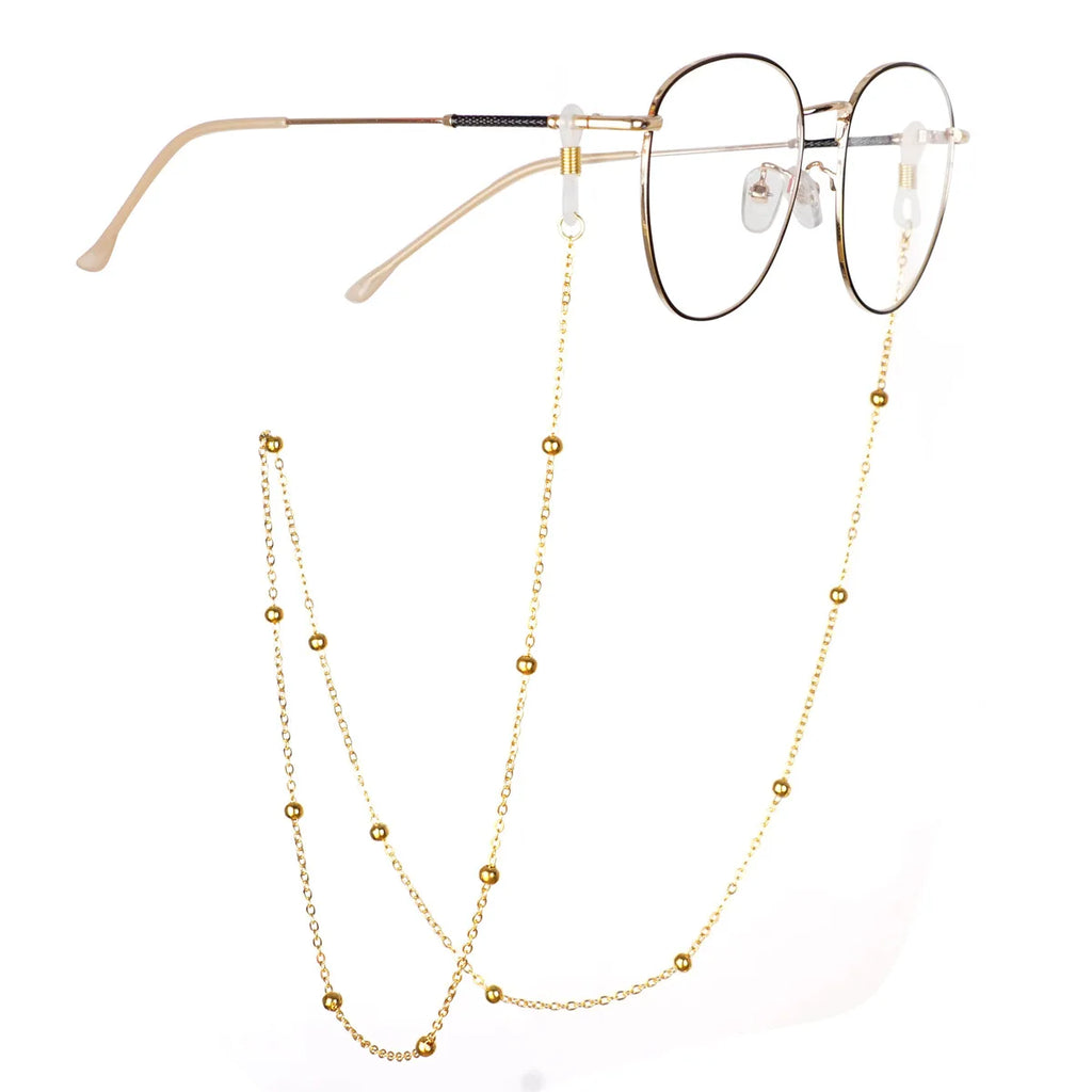Fashion Metal Men women Eyeglass Chains Sunglasses Reading Beaded Glasses Chain Eyewears Cord Strap Rope female glasses chain