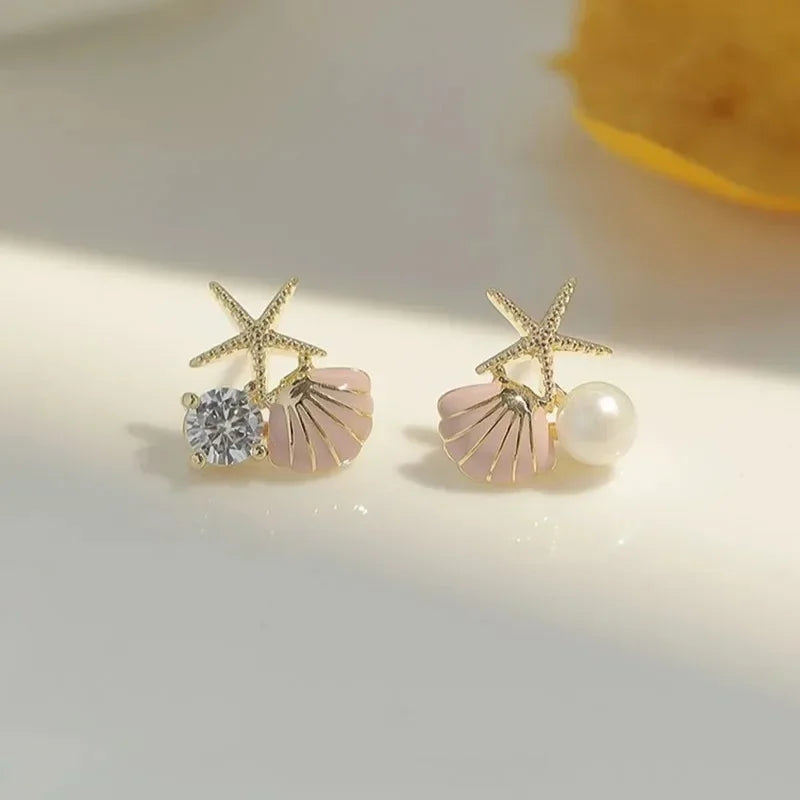New Gothic Stereo Conch Personality Ancient Silver Stud Earrings for Men Women Hallowmas Punk Jewelry Vacation Accessory Gift