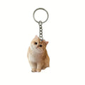 Cute Black White Cat Keychain 2D Acrylic Double-Sided Design Animal Pendant Charm for Backpacks Kids Gifts