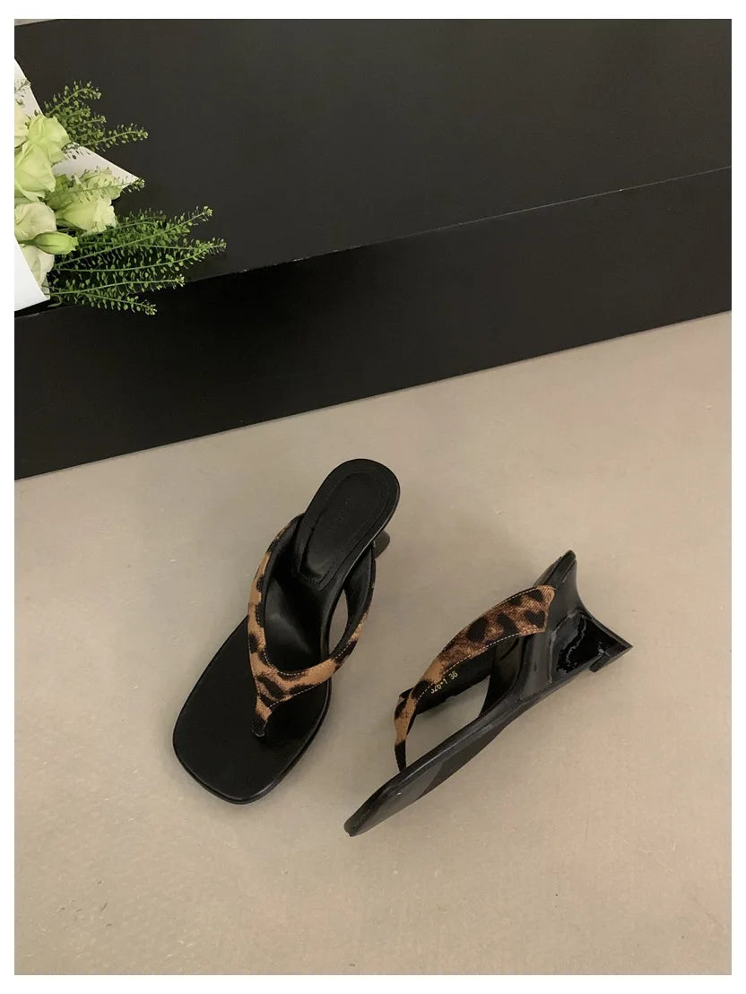 Fashion Brand Wedge Heel Slipper Slides Women Clip Toe Flip Flops Narrow Band Sandals Shoes Casual Female Slipper Sandalia Mujer