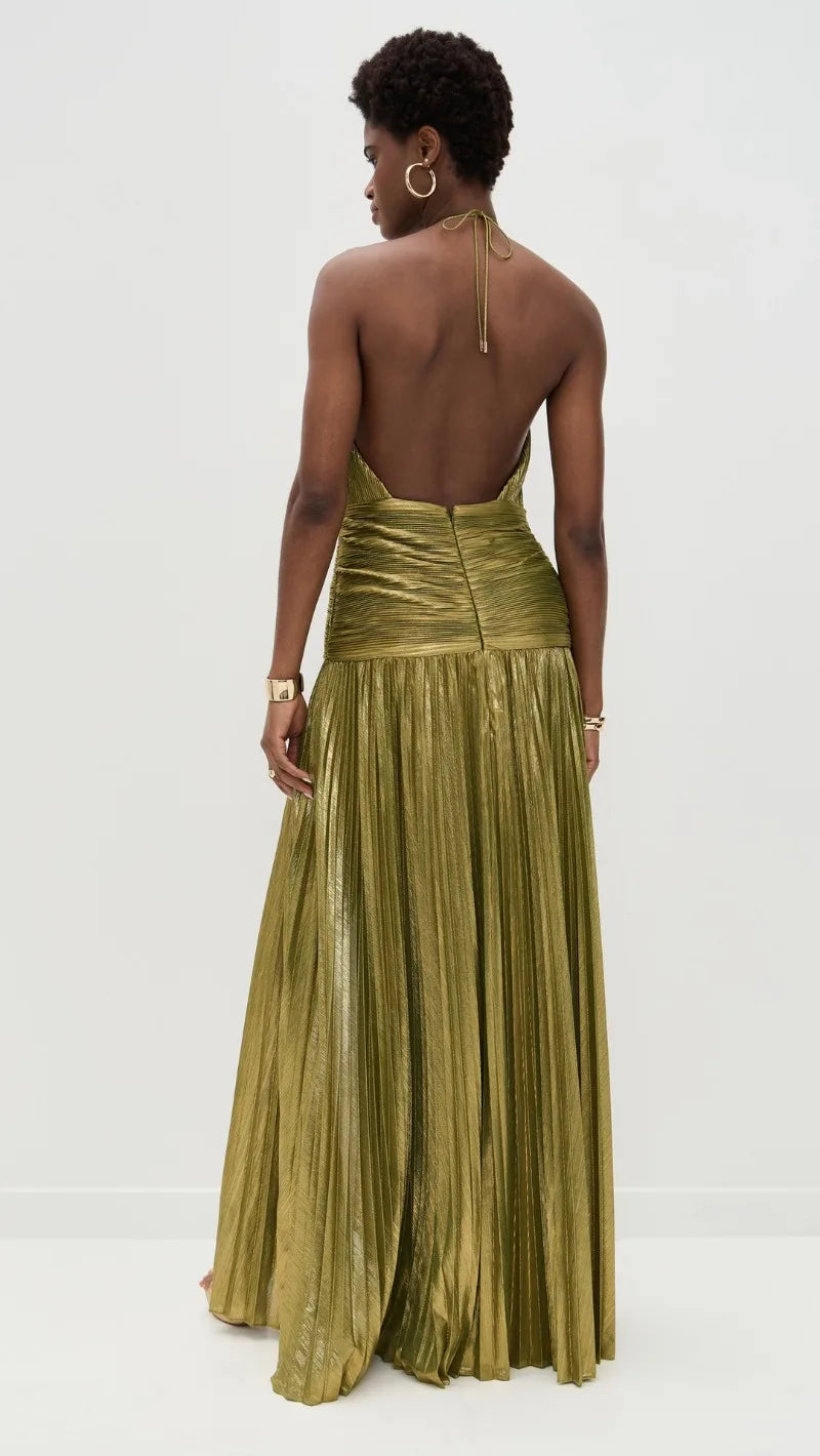 Luxurious Women Corset Party Cocktail Dress Sexy Off Shoulder Halter Folds Slit Guest Celebrity Long Dress Celebrity Prom Gown