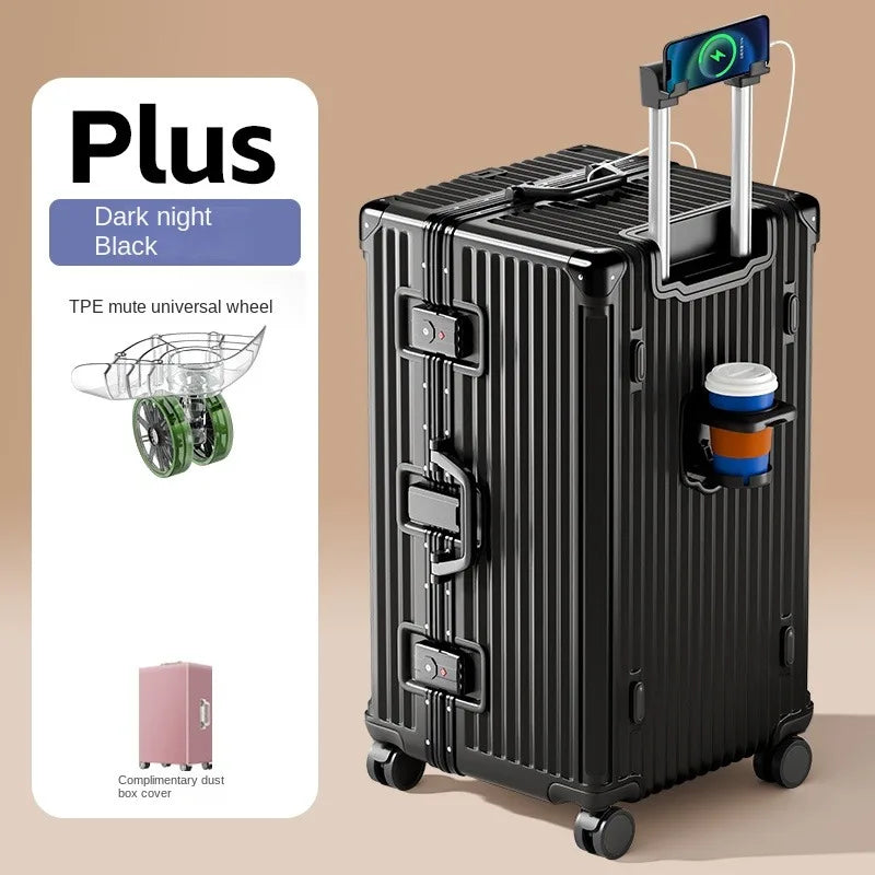 28/30/32 inch Travel Suitcases Large Capacity New Strong and Durable Thickened PC Aluminium Frame Trolley Suitcase 20'' Carrier
