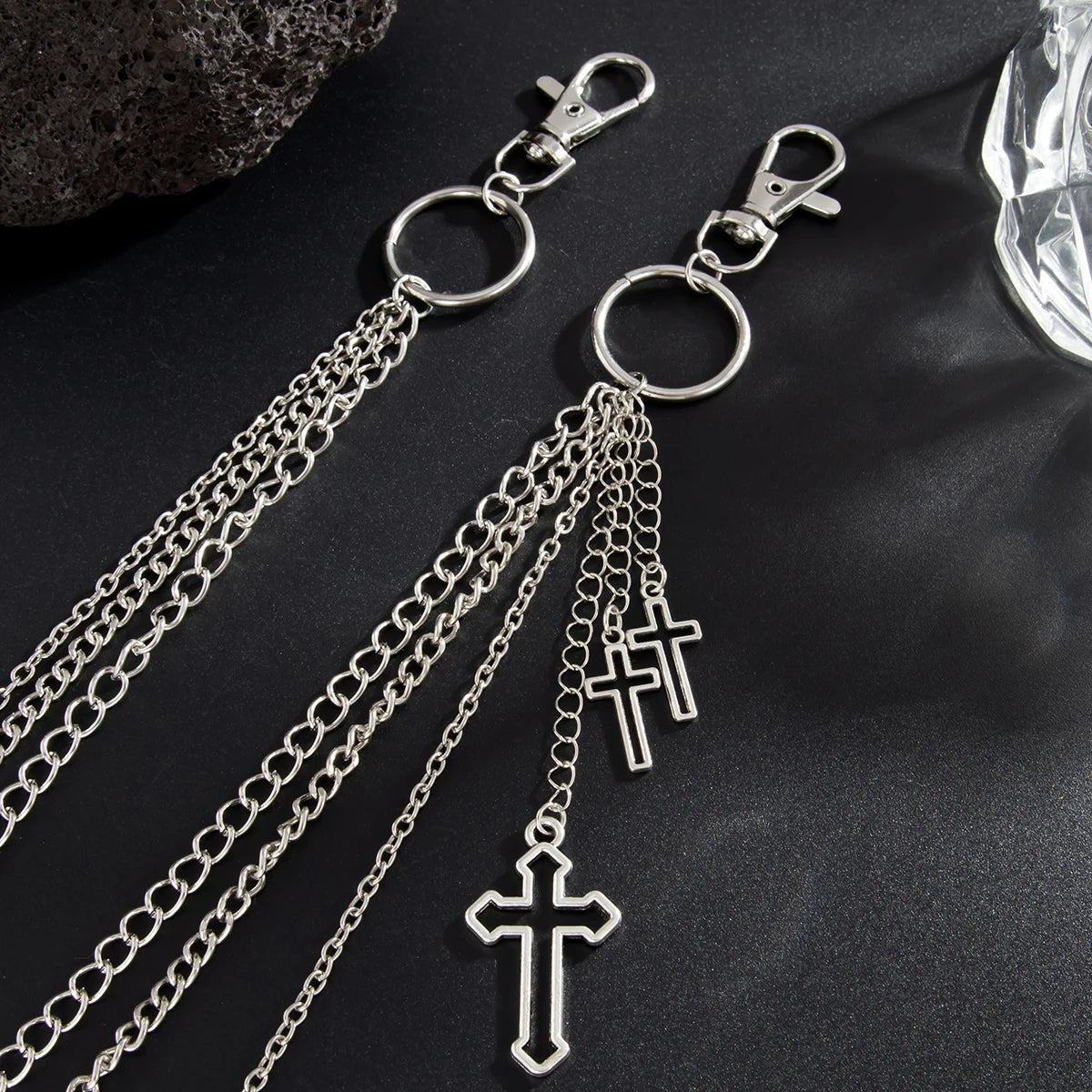Salircon Punk Multilayer Metal Star Pendant Pant Chain Hip Hop Waist keychain Jeans Chain Women Trendy Jewelry Accessories Gifts