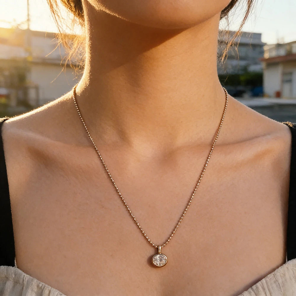 EWYA Oval Cut 2/3/4ct Solitaire Moissanite Pendant Necklaces Women Wedding s925 Silver 1.5mm Solid Choker Big Diamond Neck Chain
