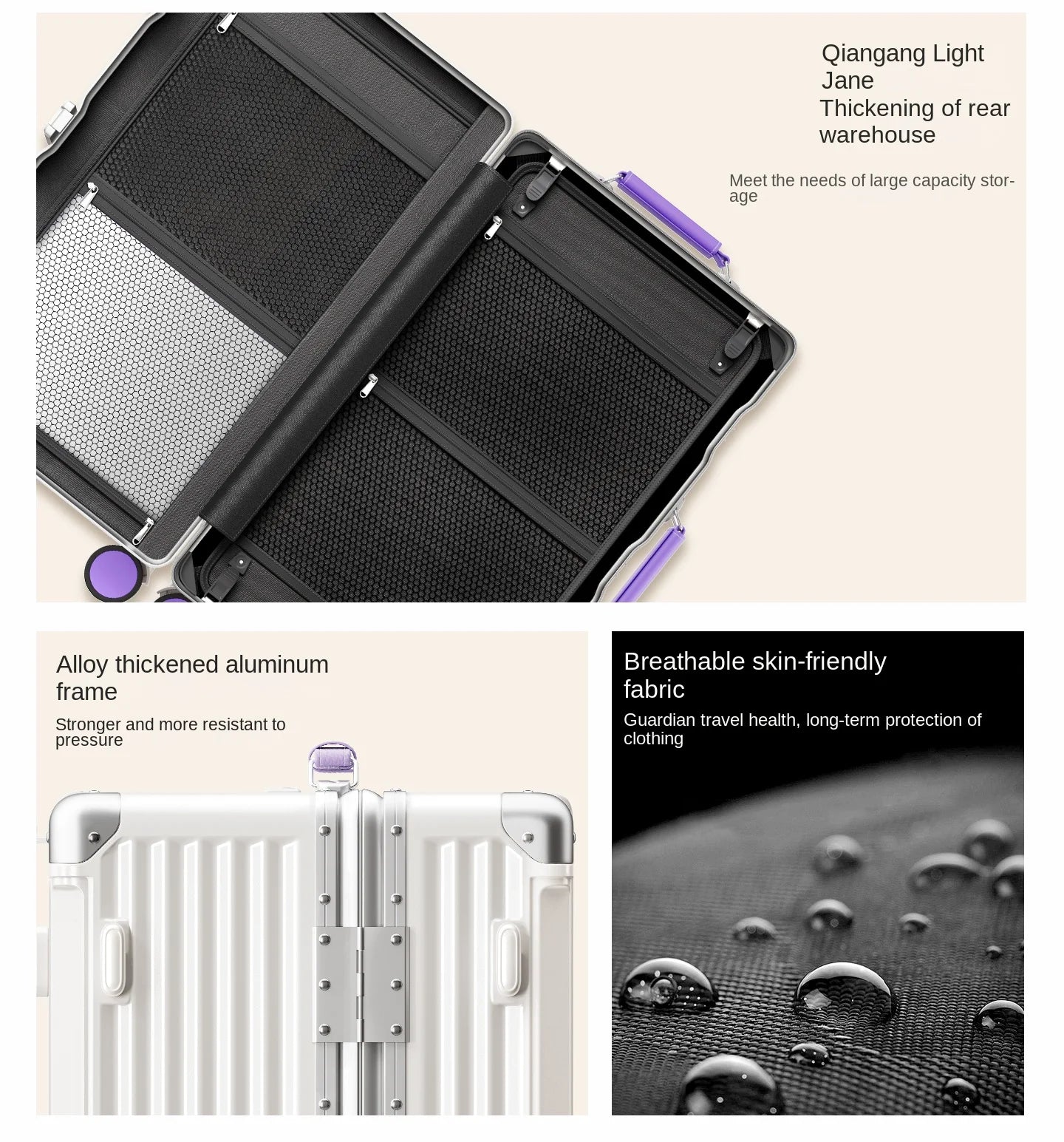 28/30/32 inch Travel Suitcases Large Capacity New Strong and Durable Thickened PC Aluminium Frame Trolley Suitcase 20'' Carrier