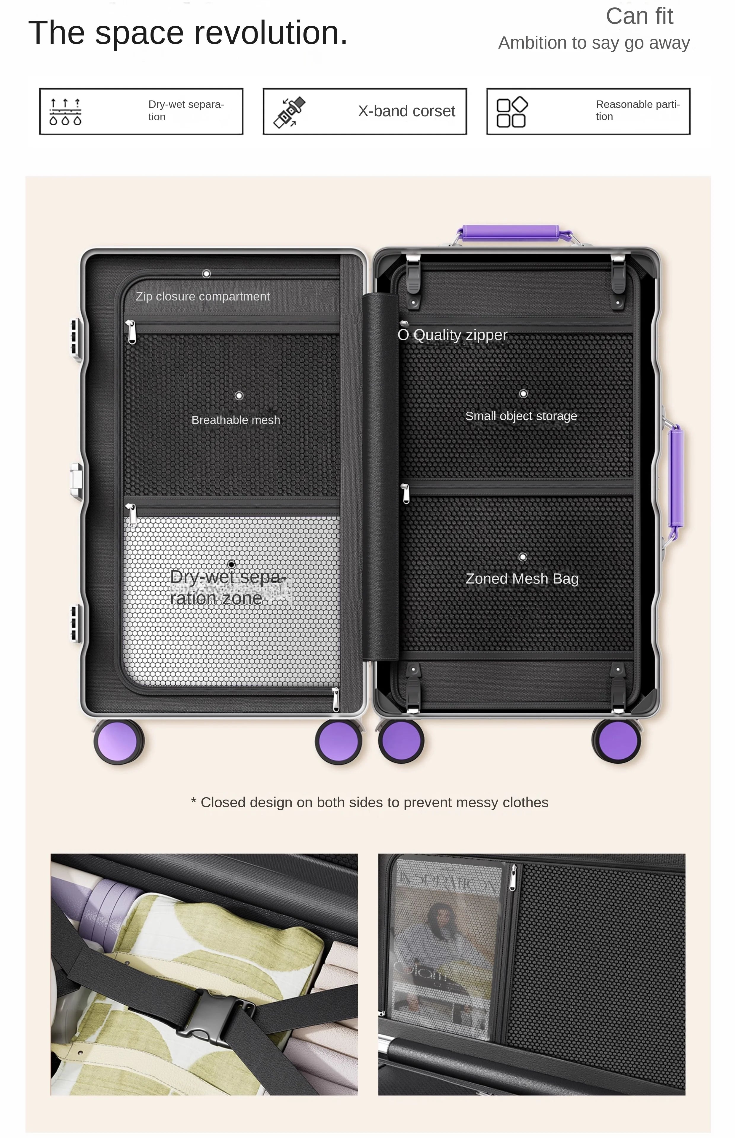 28/30/32 inch Travel Suitcases Large Capacity New Strong and Durable Thickened PC Aluminium Frame Trolley Suitcase 20'' Carrier