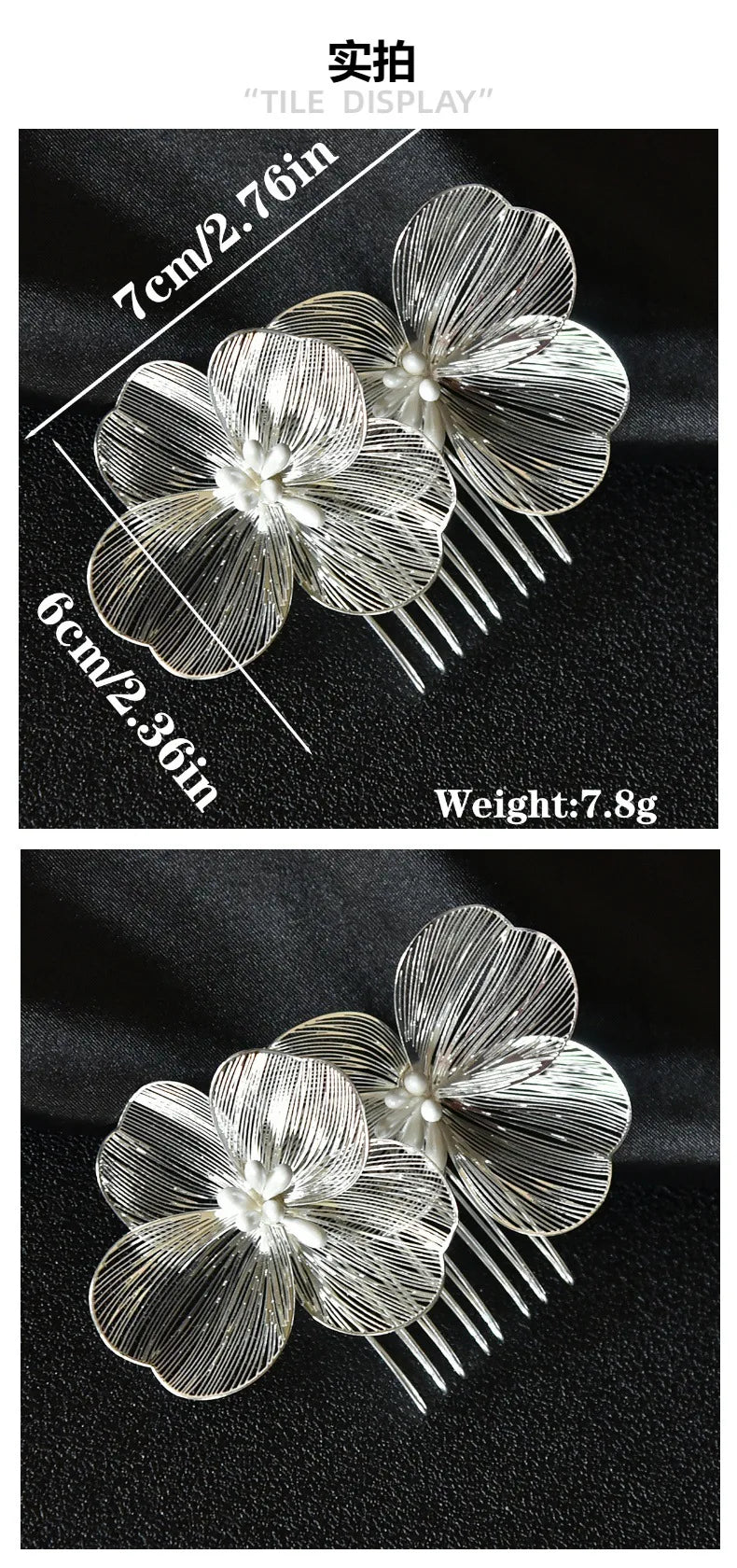 Alloy Flower Hair Clips Women's Hair Accessories Fashion Bridal Wedding Hair Comb Women's Hair Clips Wedding Accessories