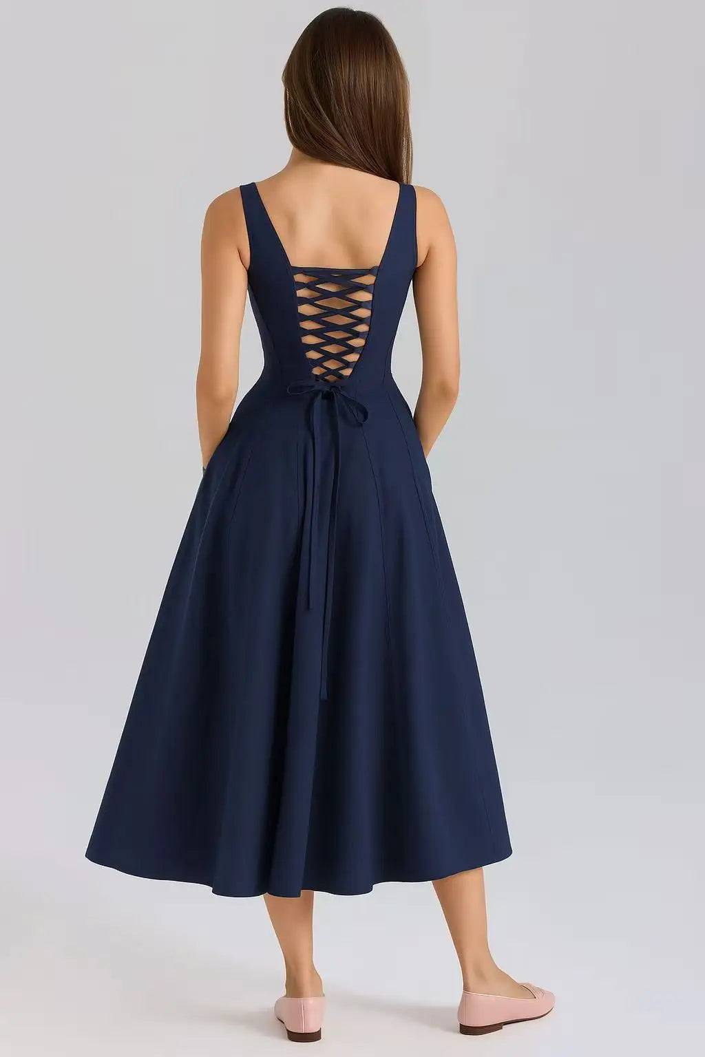 Sexy Floral Midi Corset Sun Dress Women's Sundress High Waist Slip Dresses Female Clothing Summer Red Pink Blue Brown 2026 Robe