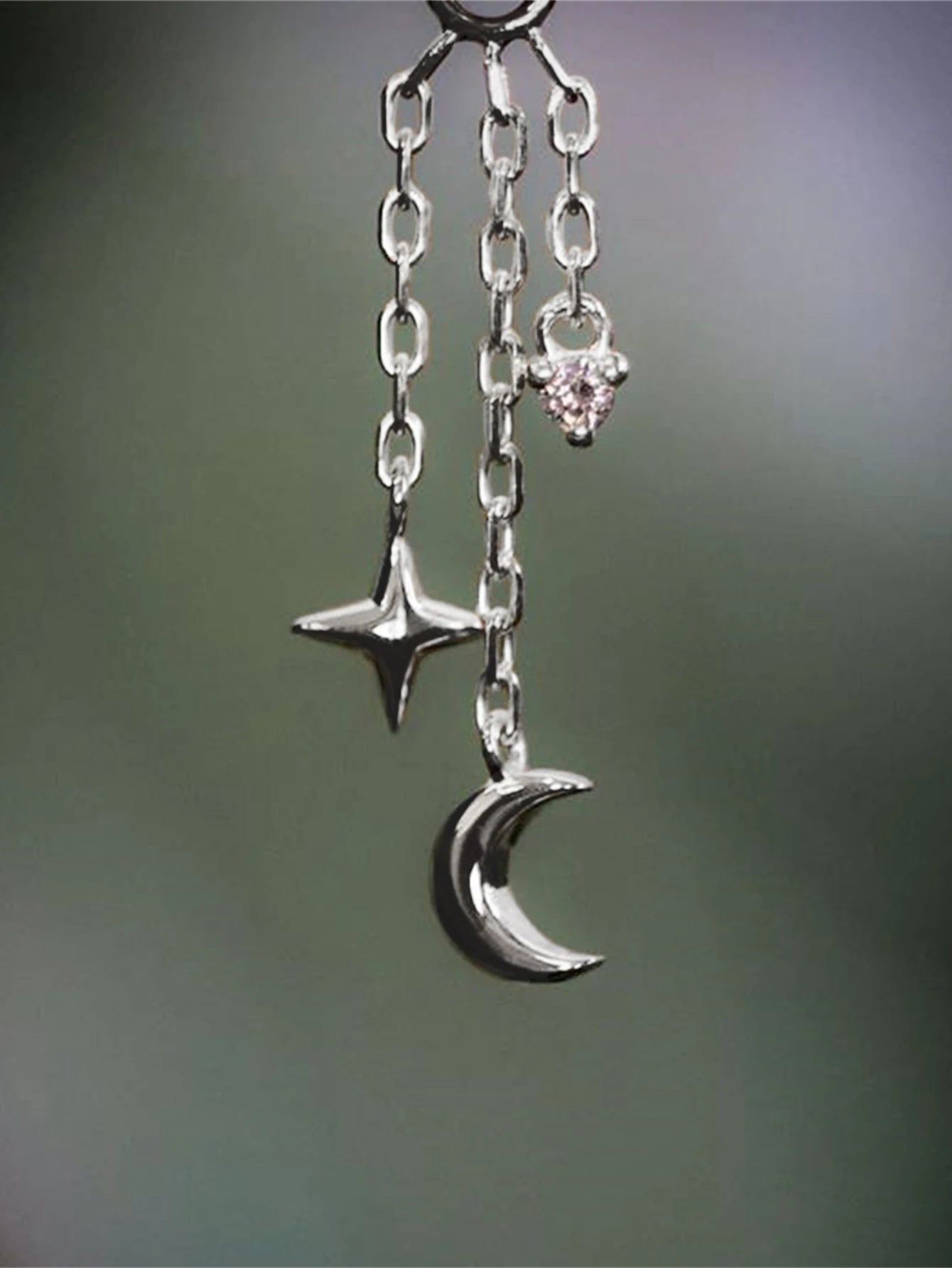 BOAKO Star Moon Chain Tassel  925 Sterling Silver Shiny For Woman Piercing Earring Fashion Dainty Luxury Style fine jewelry