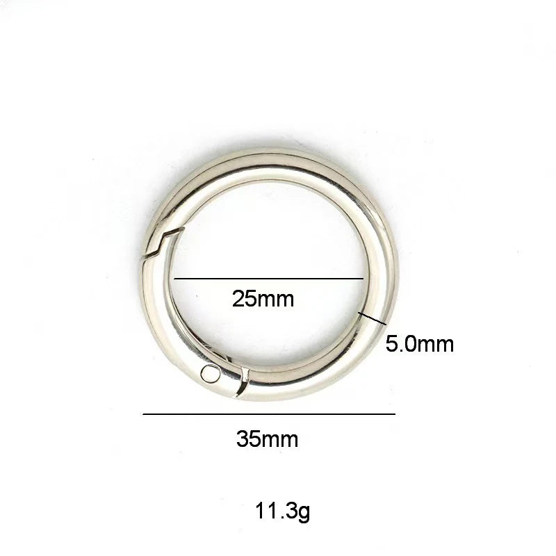 5pcs Spring Clasp Keychain Ring KC Gold Color Openable Round Carabiner Hook Buckle